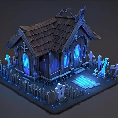 ((masterpiece, best quality)),  absurdres,  Isometric_Setting,  old wooden shack,  spooky graveyard,  graves,  glowing blue lights, 
<lora:Stylized_Setting_SDXL:1.0>