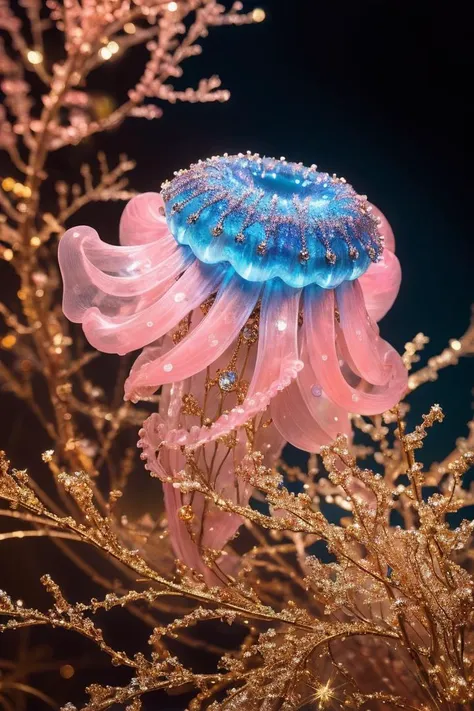 there is a jellyfish that is floating in the water