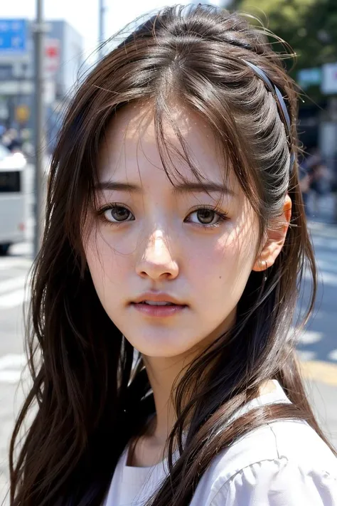 RAW close-up portrait photo, embedding:SuzukiAiri in busy Tokyo street, embedding:fcDetailPortrait