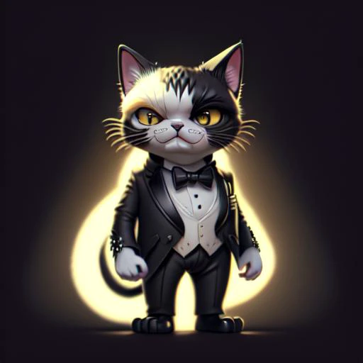 Fantz cartoon cat design, ultra detailed, wearing a tux
 <lora:Small_Mostersv2:0.5>