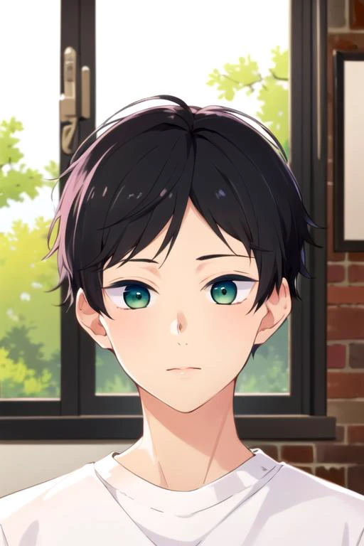 (best quality:1.1), (masterpiece:1.4), photorealistic, 1boy, solo, male focus, looking at viewer, , depth of field, , realistic, <lora:hayato_yuzuki:0.74>, hayato_yuzuki, black hair, green eyes, short hair, , ,