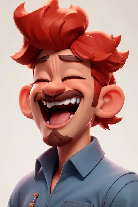 Masterpiece, best quality.
Portrait of
laughing with eyes closed
young
fit
asian
male with mustache
wearing mechanics costume,
has red hair.
Background: white,
blender, 3D renderer, Pixar, Disney, artstation,
character sheet, reference, concept drawing,