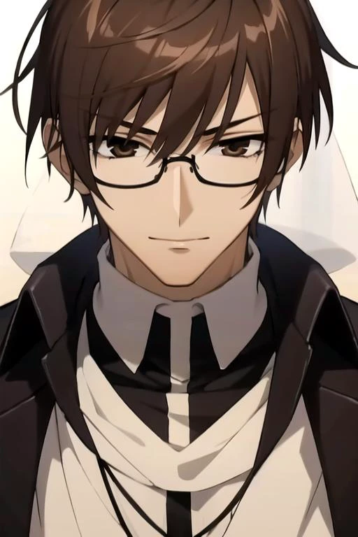 masterpiece, best quality, wallpaper, 1boy, solo, male focus, looking at viewer, , , <lora:castor_07-ghost:0.76>, castor_07-ghost, brown hair, brown eyes, glasses, , , 32k resolution