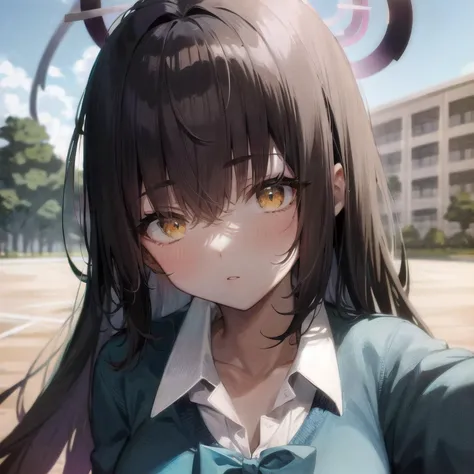 portrait,  karincasual,   <lora:karin1:1> school yard  <lora:school_yard_v0.1:1>