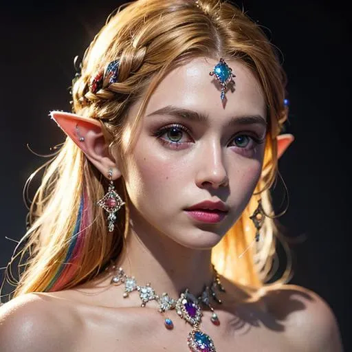 1girl,made of crystal,crystals,colorful crystals,elf,(ArtCalmV2:1.0),photorealistic, (hyperrealistic:1.2), beautiful, masterpiece, best quality, extremely detailed face, perfect lighting