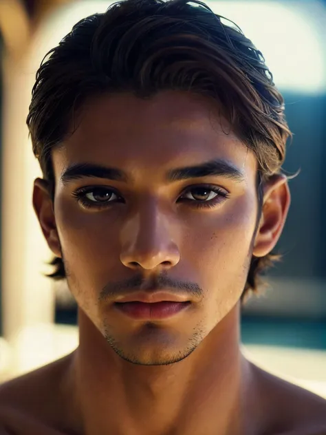 a close up of a man with a shirt on posing for a picture