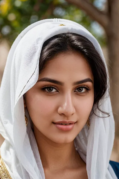 closeup portrait photo of beautiful arabian 21 y.o woman, natural, 8k, highest quality, uhd