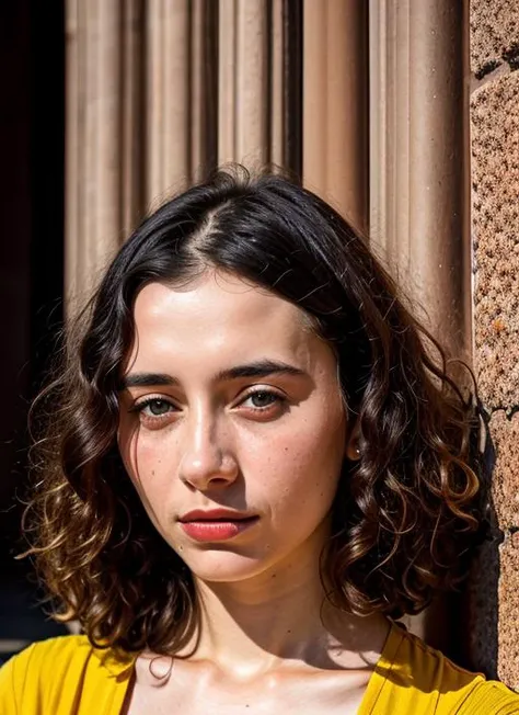 portrait of sks woman in Barcelona, at the Sagrada Familia, by Flora Borsi, style by Flora Borsi, bold, bright colours, ((Flora Borsi)), by Edward Weston, <lora:lora-small-olesya-rulin-v1:1>