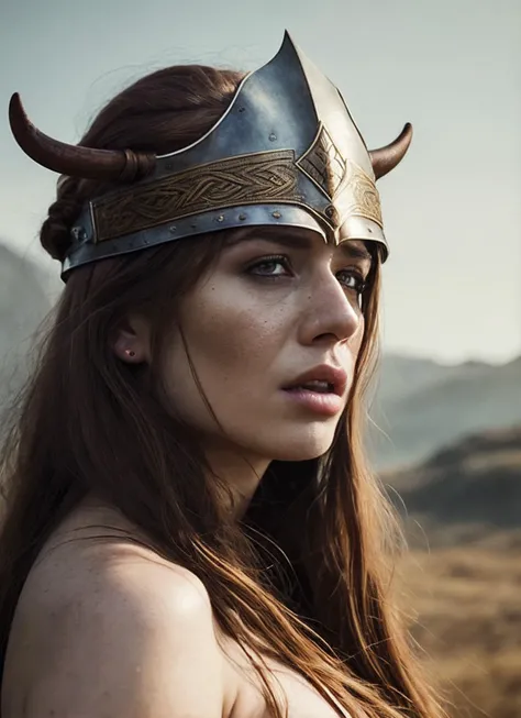 A stunning intricate full color portrait of (sks woman:1) as (viking warrior), (barbarian),  epic character composition, by ilya kuvshinov, alessio albi, nina masic, sharp focus, natural lighting, subsurface scattering, f2, 35mm, film grain, <lora:locon_pa...