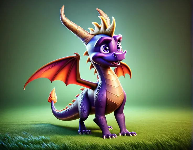 a close up of a cartoon dragon with a green background