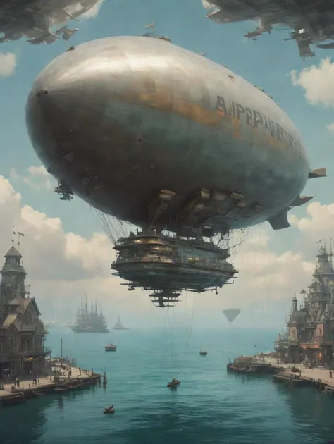 (aesthetic: victorian_cyberpunk) (subject: airship) (material: diamond sheets) (action: approaching) (location: engineered island) (style: neal stephenson) (other: blimp) (other: zeppelin) (atmosphere: futuristic) (atmosphere: aquatic) (location: ocean) in...