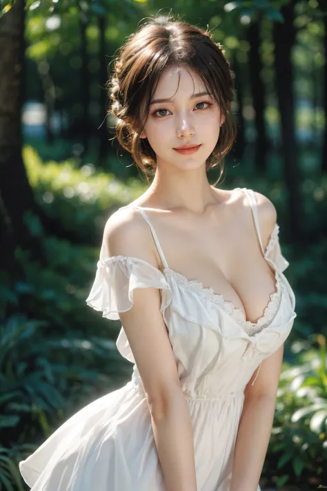 1girl,leogirl,tsurime,solo,detailed smooth pale skin,(bright red lips,blush:0.7),(huge breasts,(sagging breasts)),moody lighting,looking at viewer,(happy, smiling),half updo,
masterpiece,best quality,high quality,highres,natural light,ray tracing,volumetri...