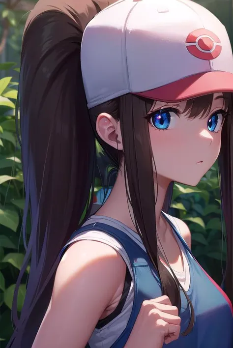 pokemonhilda, <lyco:pokemonhilda-lyco-nochekaiser:1>,
pokemonhilda, blue eyes, brown hair, long hair, ponytail, (small breasts:1.2),
BREAK baseball cap, blue shorts, denim, hat, shorts, vest, wristband, sleeveless, black vest, white shirt, shirt,
BREAK loo...