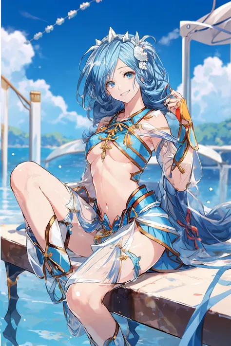 dana iclucia,hair ornament, blue crop top, underboob, ribbon, detached sleeves, blue skirt, see-through, boots <lora:dana-nvwls-v2:1>,white_skin
<lora:20230527132514:0.4>, fleshiness <lora:add_detail:0.6> <lora:cozy anime_20230630155224:0.6>, cozy anime,(s...