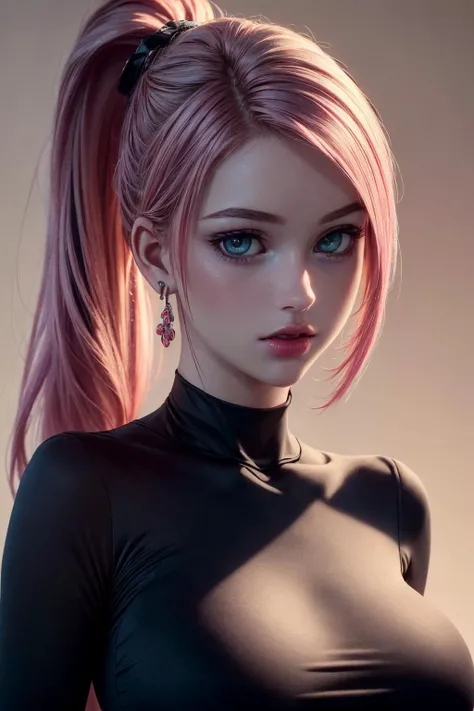 (ultra realistic,32k, masterpiece:1.2),(high detailed skin:1.1),( 8k uhd, dslr, high quality:1.1),
 1girl,pink hair, ponytail hair, parted bangs,(aqua eyes:0.9), <lora:yifu_20231230035255:0.7>dress, sexy, , <lora:add_detail:0.91>,  masacara, (red lips:0.8)...