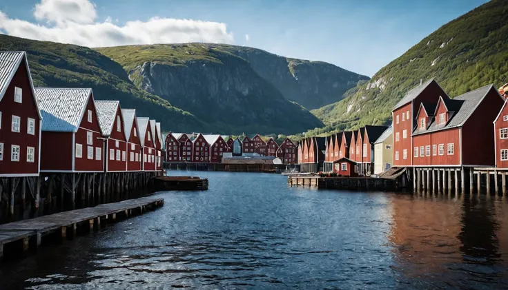 positive prompt:
highly detailed realistic photograph of hyperrealistic art cinematic film still bryggen harbour . shallow depth...