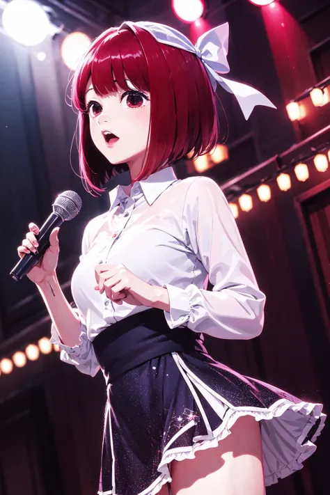 arima kana (oshi no ko), solo, 1girl, stage, standing, masterpiece, best quality