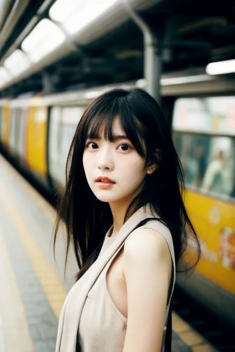 masterpiece,best quality,1girl,bishoujo,upper_body,
Cinematic Photo of a beautiful korean fashion model bokeh train,
<lora:add_detail:0.4> <lora:FilmVelvia3:0.4> <lora:epi_noiseoffset2:0.2> <lora:80s Japan:0.4>