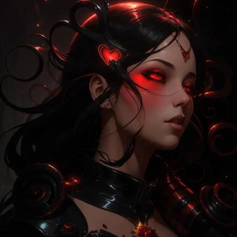 a melting heart made of light, red-black gradient background, dynamic lighting, photorealistic fantasy concept art, art station, amazing visuals, cinematic, creative, super detailed, by artgerm and greg rutkowski and peter mohrbacher and Guweiz