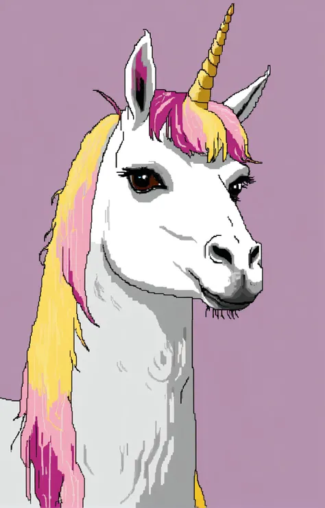 MSPaint portrait of a cute unicorn-llama <lora:SDXL_MSPaint_Portrait:1>