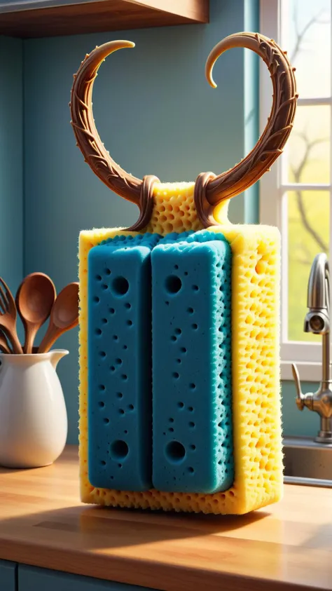 <lora:HornyfierXL:1>Hornyfier an old kitchen sponge, (Masterpiece:1.3) (best quality:1.2) (high quality:1.1)