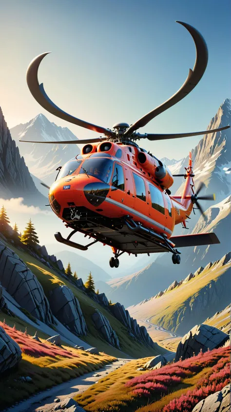 <lora:HornyfierXL:1>Hornyfier a search and rescue helicopter hovering over a rugged mountain landscape, (Masterpiece:1.3) (best quality:1.2) (high quality:1.1)