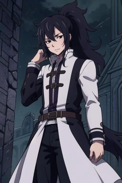 masterpiece, best quality, game cg, 1boy, solo, male focus, looking at viewer, , , anime coloring, , <lora:mard_geer_fairy_tail:0.66>, mard_geer_fairy_tail, black hair, black eyes, ponytail, , The Palace of Dreams,