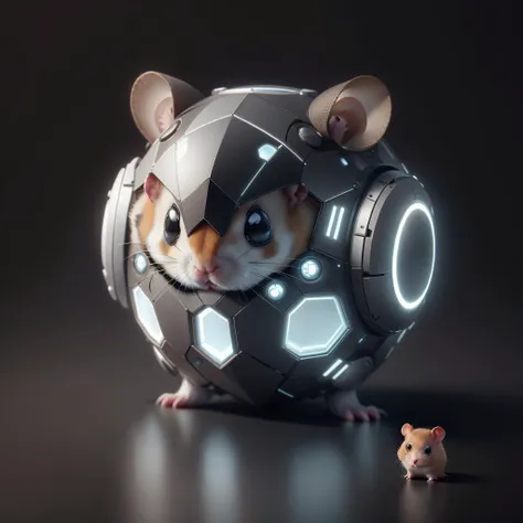 a close up of a mouse with a helmet on and a mouse in front of it