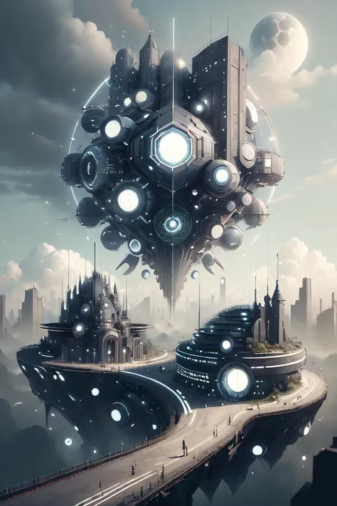 concept art, (panorama,masterpiece,best quality,colorful,castle,city,sun,day,sky,rainbow,ledarraytech,scifi,geometrical,tron,<lora:LEDarrayTech:1>,:1.1),  digital artwork, illustrative, painterly, matte painting, highly detailed