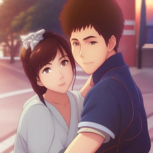 1boy, 1girl, solo, highly detailed eyes, detailed face, intricate details, brown hair, short hair, double bun, brown eyes, chinese dress, street fighter, looking at viewer, seductive smile, happy, cityscape, soft lighting, ((cartoon)), comic, realistic, po...