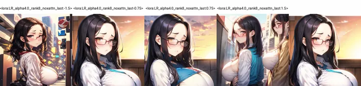 <lora:add_brightness:0.5><lora:add_detail:0.5>1 woman, large breast, embarrassed ,blush, forehead,  black hair,  glasses,from side,<lora:LR_alpha4.0_rank8_noxattn_last:-1.5>