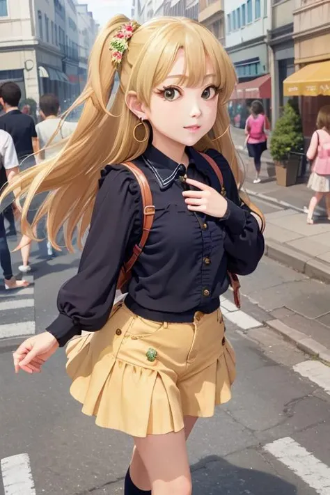 masterpiece, best quality, 1girl, (/RIKA JOUGASAKI/), earrings, jewelry, looking at viewer, shirt, solo, street, walk <lora:RIKA_JOUGASAKI_v4:0.8>