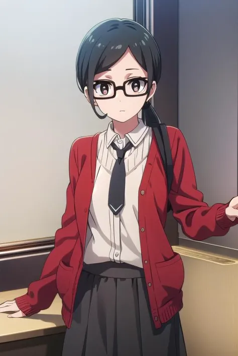 sarasatou, <lora:sara satou s1-lora-nochekaiser:1>,
sara satou, long hair, black hair, (black eyes:1.3), ponytail, glasses,
BREAK skirt, shirt, necktie, cardigan, long skirt, (red cardigan:1.2),
BREAK indoors, office,
BREAK looking at viewer, dynamic pose,...