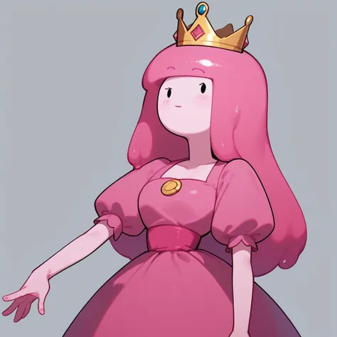 a cartoon princess in a pink dress with a crown on her head