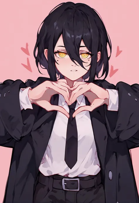 anime girl making a heart with her hands