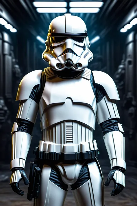 <lora:StormtrooperV1:1> stormtrooper, full body shot of a stormtrooper, wearing white helmet, looking at viewer, wearing white armor, HD, masterpiece, best quality, hyper detailed, ultra detailed,