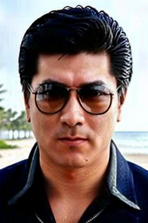 photo of a (men),serious look ,standing at (beach), portrait photo, (closeup:1.2),sunglasses, 
 <lora:longfang:0.8>