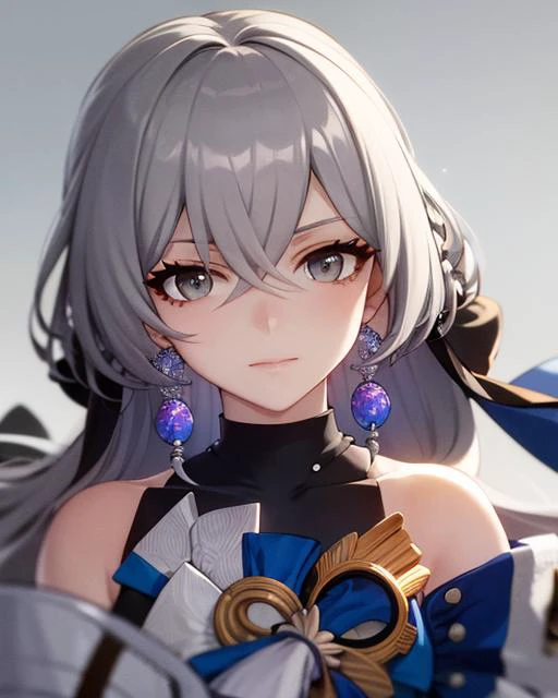 bronyarand, grey hair, grey eyes, crossed bangs,  <lora:honkaistarrailbronya_v10:0.95>