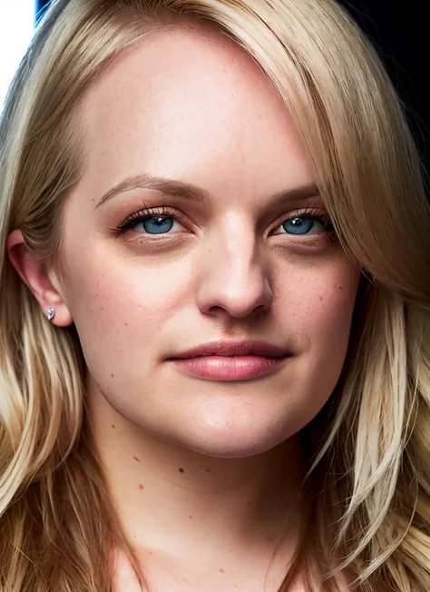 portrait of elisabeth moss, blonde hair, , epic (photo, studio lighting, hard light, sony a7, 50 mm, matte skin, pores, colors, ...