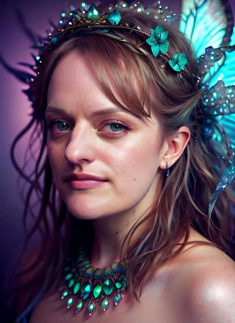 portrait of elisabeth moss, epic (photo, studio lighting, hard light, sony a7, 50 mm, matte skin, pores, colors, hyperdetailed, ...