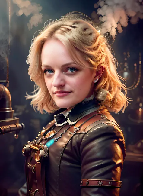 portrait of elisabeth moss, blonde hair, epic (photo, studio lighting, hard light, sony a7, 50 mm, matte skin, pores, colors, hy...