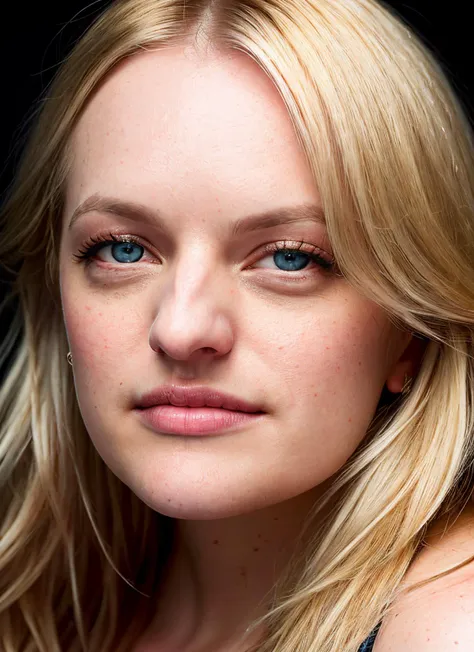 portrait of elisabeth moss, blonde hair, , epic (photo, studio lighting, hard light, sony a7, 50 mm, matte skin, pores, colors, ...