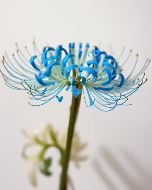 white and blue Spider lily