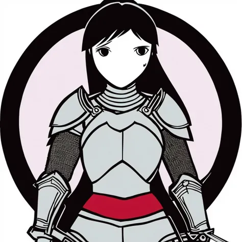 <lora:Tamotsu Murakami:1> simple art, 1girl, a knight in armor holding a sword