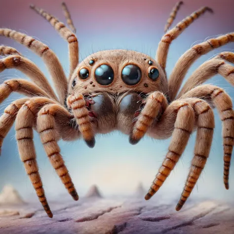 too many happy spiders, by john Wilhelm, zhibi <lora:zhibi:1.5> (( Big friendly eyes))