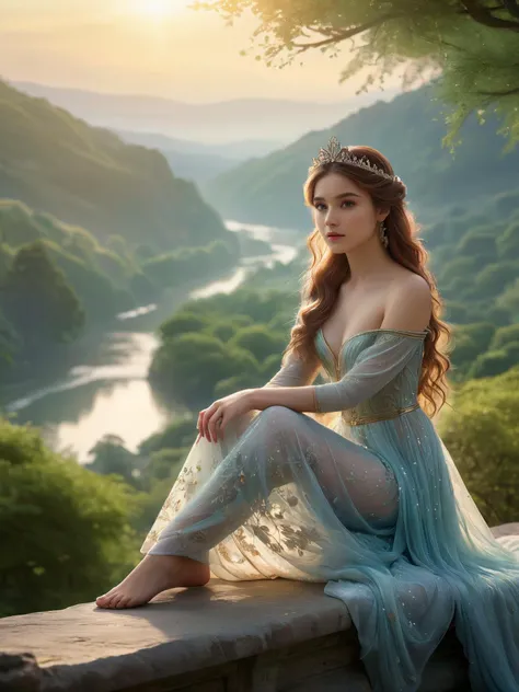 cinematic photorealistic, 8k uhd natural lighting, raw, rich, intricate details, key visual, atmospheric lighting, professional, 4k, highly detailed,

The willowy presence of an ethereal princess, her lithe alluring body and her beauty is eternal, her sere...