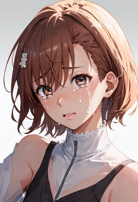 best quality, masterpiece, highres, solo, (misaka_mikoto_bluearchive:1.10), crying, sobbing, tears, portrait, looking at viewer, 44 <lora:misaka_mikoto_bluearchive:0.80>