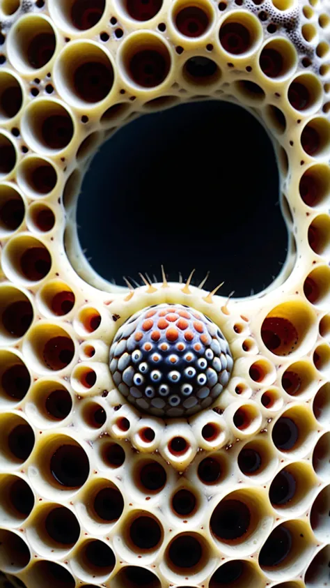 a close up of a plant with a hole in it