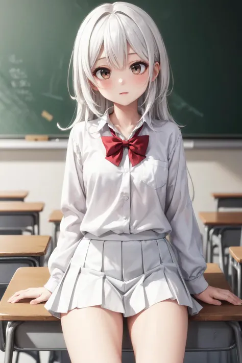 (masterpiece:1.2),best quality,extremely detailed,
BREAK
cute girl,(petite:1.3),solo,shiny skin,small breasts,very long hair,
detailed eyes,perfect anatomy,
cute eyes,(white eyes:1.3),(white hair:1.4),
BREAK
white shirt,white skirt,school uniform,
BREAK
cl...