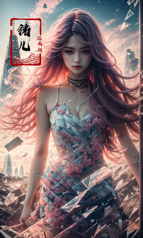 abandoned1girlsololong hair(pink hair:1.4)(shard of glass:1.4)
A shot with tension(sky glows pink,Visual impact,giving the poster a dynamic and visually striking appearance:1.2),
<lora:~Q?-^XYs:0.8>